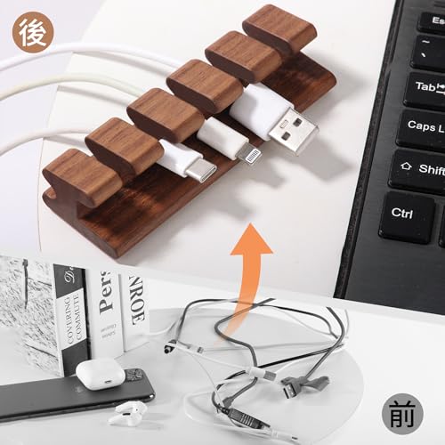 SEEDWAVE ウォールナット製 ケーブルホルダー 5スロット の商品画像 5