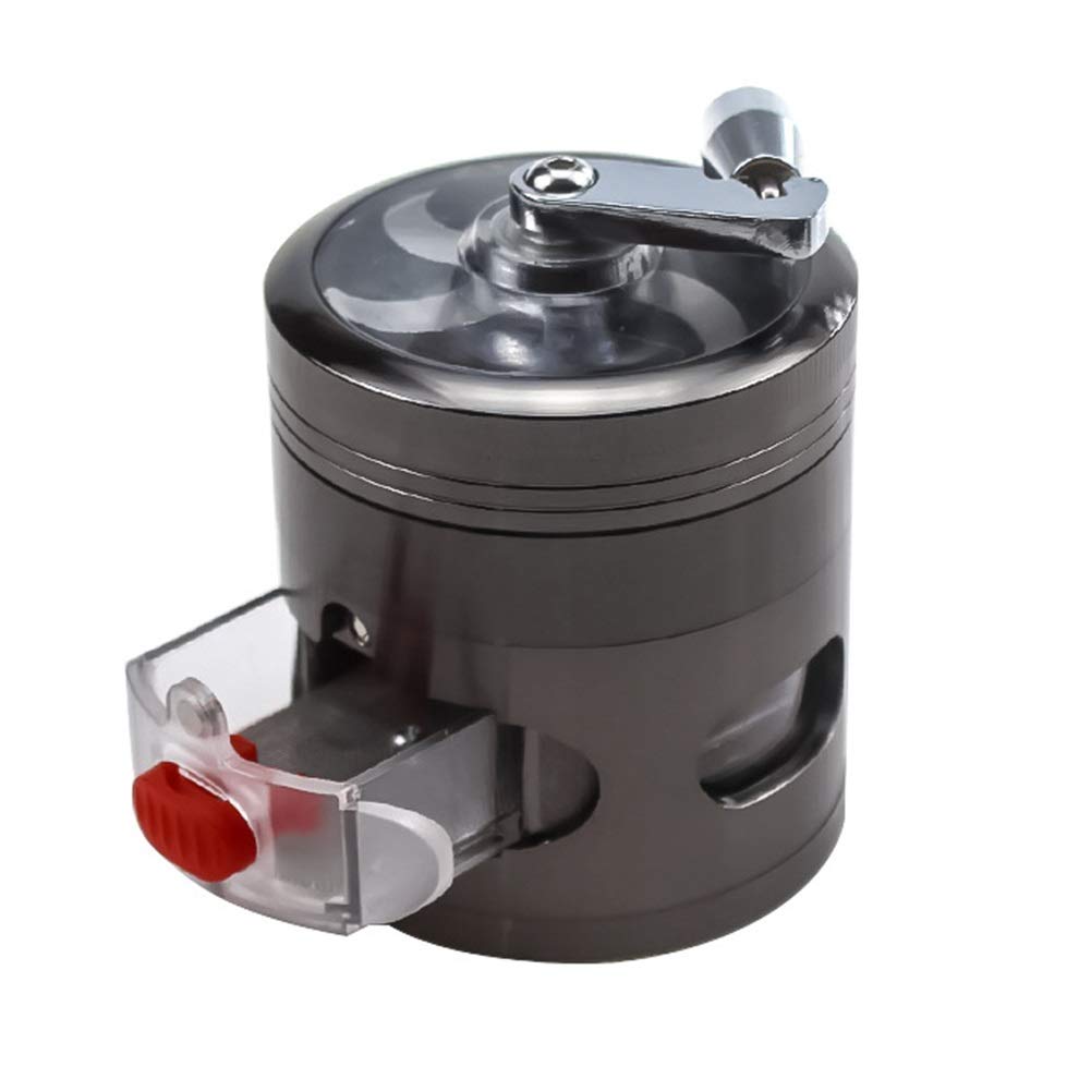 Chillers Metal Grinder Hand Crank Mill Grinder Crusher Crusher for Dried Spices, Tobacco, Herbs, Pollen Grinder Crusher with Removable Mesh Sieve (Color : Black)