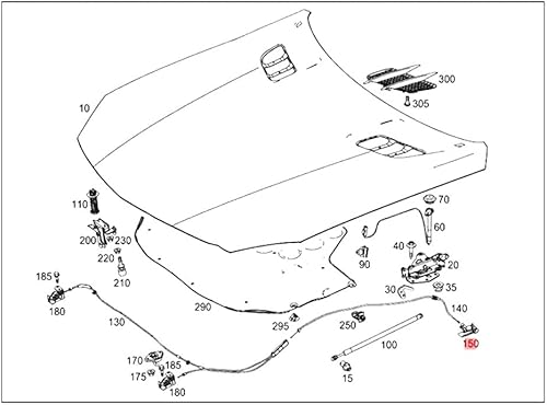 Miniatura 6 de Manija de liberación de cierre de capó para Mercede Benz SLC R172 SLK R172 SL R231