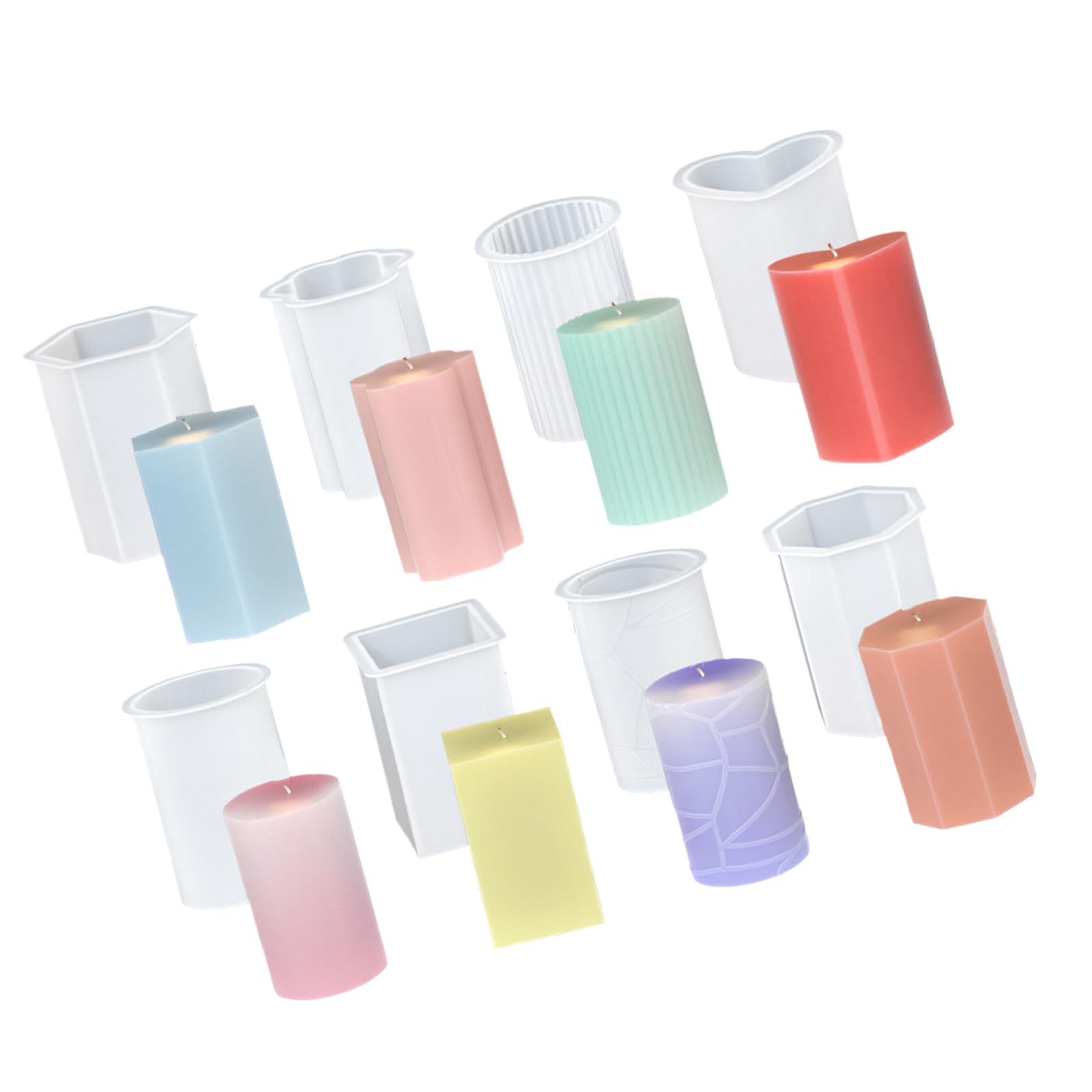 Limtula 8Pcs Cylindrical Shape Silicone Molds Multipurpose Silicone for Soap and Resin Casting