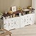 YGEOMER Buffet Cabinet Sideboard Farmhouse Coffee Bar with 3 Drawers and 2 Doors, Wood Kitchen Table Wine Bar Storage Cabinet for Dining Room