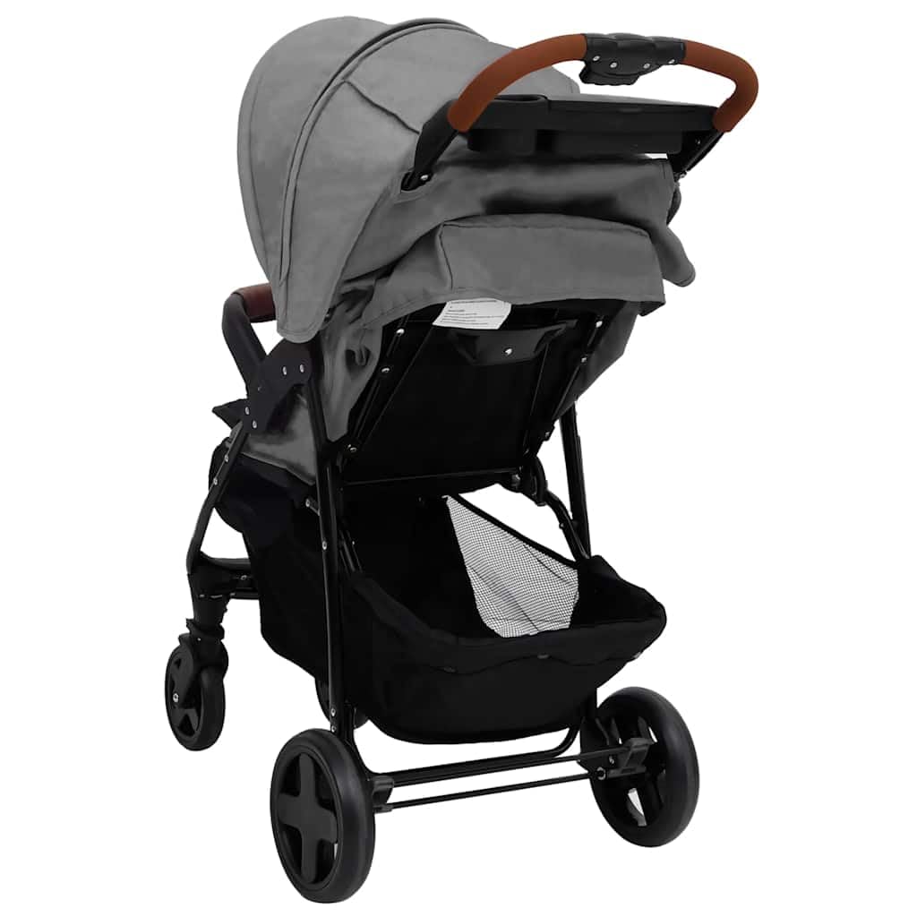 Genérico Carrito de bebés 2 en 1 de Acero Gris Claro,Bebés y niños pequeños,Transporte de bebés,Cochecitos de bebé,10371