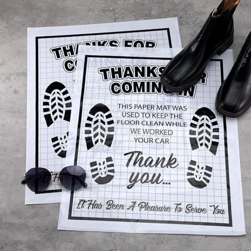 Drydiet 500 Pcs Waterproof Car Floor Mats Covers PE Plastic Protector Automotive Floor Mats Disposable Auto Vehicles Pads Car Vehicle Mat Bulk Printed with Footprint Words (15.75 x 20 Inch) by Drydiet - Used condition - Image 7