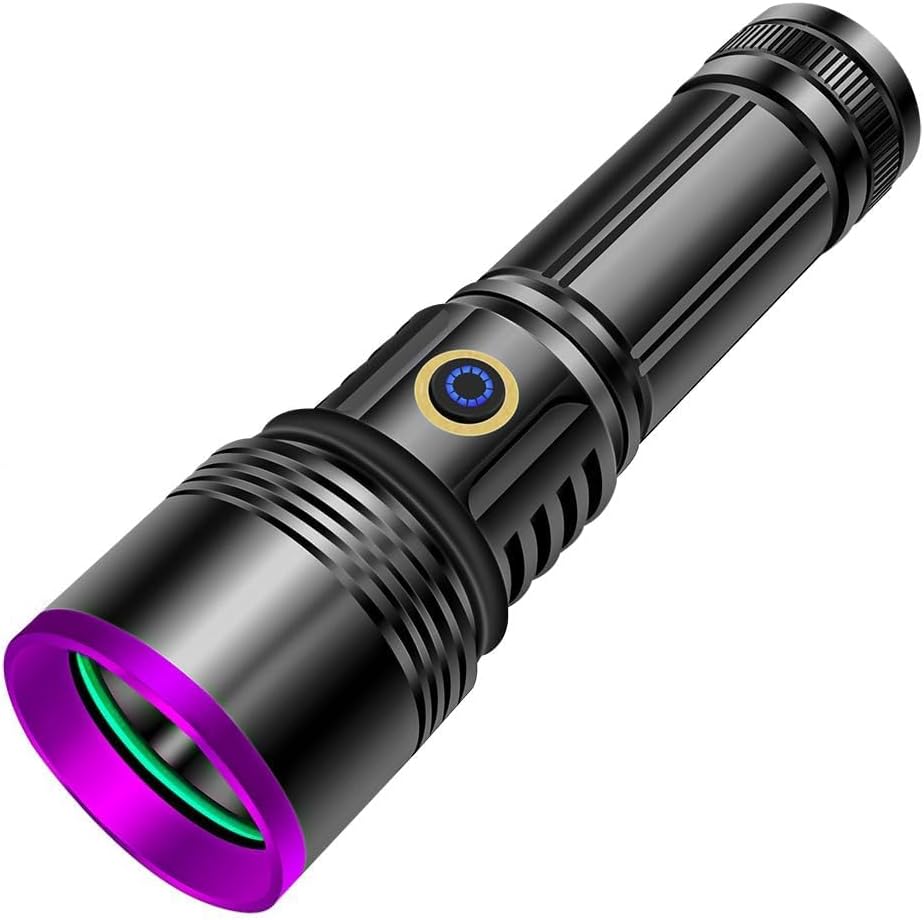 30W 365nm UV Torch Light USB Rechargeable Black Light Torches High