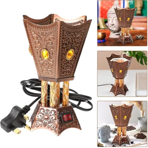 Image of Drumstone (𝐒𝐩𝐞𝐜𝐢𝐚𝐥 𝟏𝟎 𝐘𝐞𝐚𝐫𝐬 𝐖𝐚𝐫𝐫𝐚𝐧𝐭𝐲) Arabic Electric Incense Burner - Traditional Middle Eastern Style Bakhoor Censer | Elegant Home & Office Fragrance Diffuser | Ideal Gift