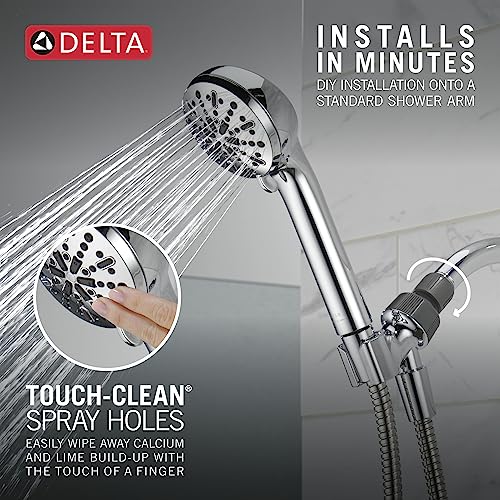 Delta Faucet 4-Spray Handheld Shower Head, Chrome Shower Head with Hose, Showerheads & Handheld Showers, Handheld Shower Heads, Detachable Shower Head, Hand Shower 1.75 GPM, Chrome 75413 - image 4