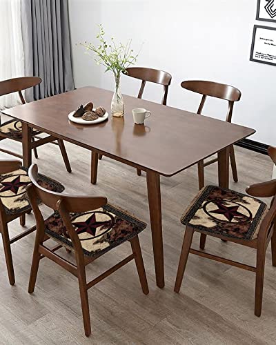 Seat Covers For Dining Room Chairs, Western Texas Stars On Wood Panel Rustic Vintage Style Fitted Stretch Chair Seat Covers, Removable Washable Kitchen Dining Chair Slipcovers Protector Set #TOP4