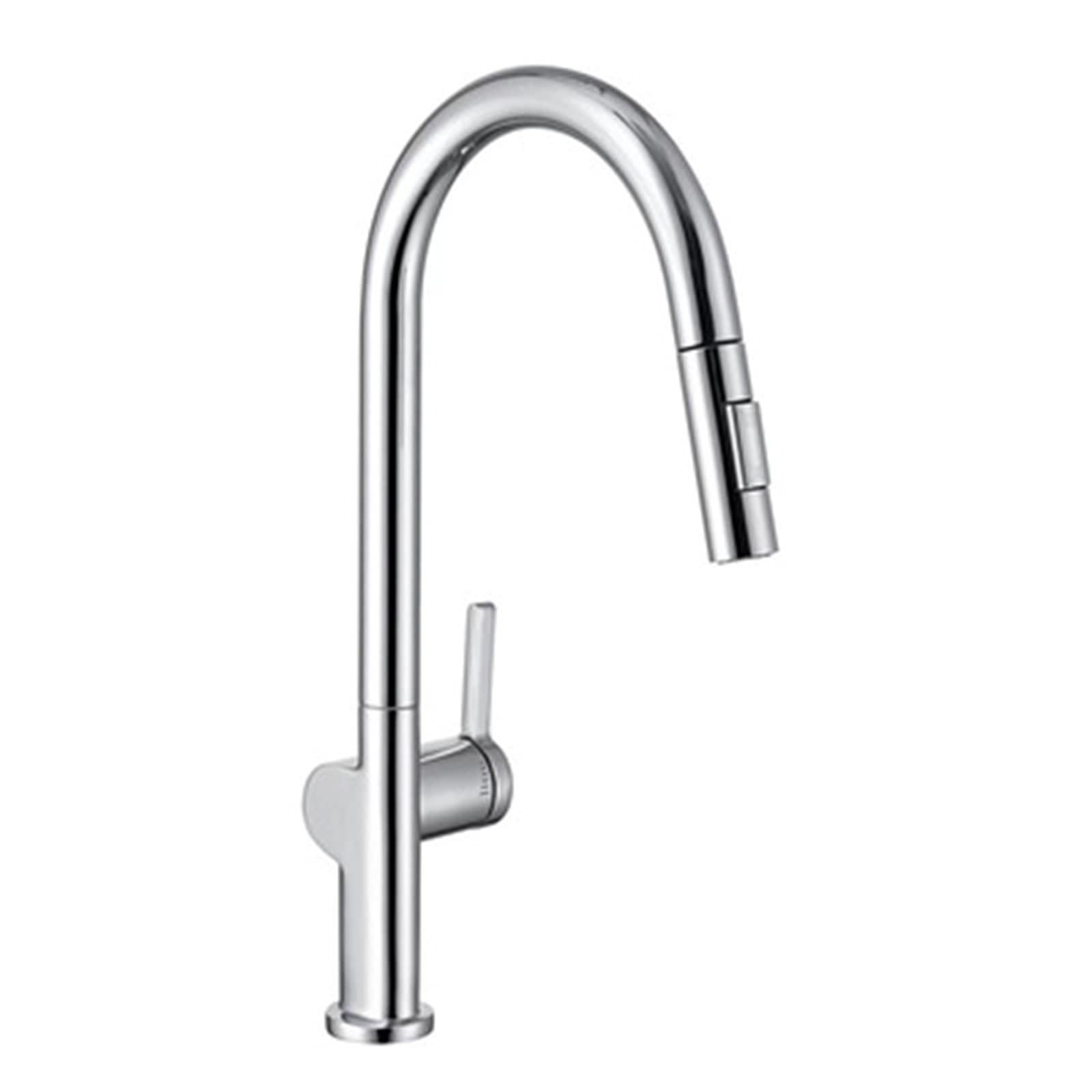 ZQFHSX Kitchen Faucet, Faucet with Pull Down Sprayer Brass Single Handle Out Faucets Pull-Out Hot and Cold Sink Faucet,Gun Gray(Cromo)