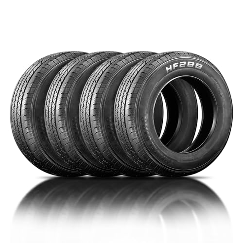 Set of 4 Travelstar HF288 ST235/80R16 127M F Rated 12 Ply Deep Tread Special Trailer (ST) Tire (Tire Only)
