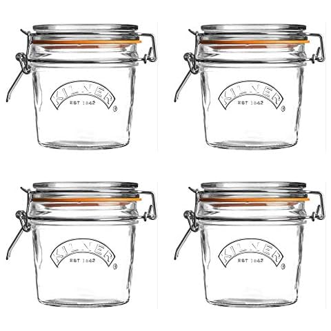Kilner Clip Top Round Glass Jar 0.35 Liter Clear/Transparent (Pack of 4) Cover