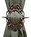 Set of 2 Decorative Curtain Holdbacks Window Curtain Tiebacks, Oval Antique, 5"x8", Bronze, Gold, Silver, Mahogany (Bronze)