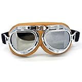 Evomosa Motorcycle Goggles Vintage Pilot Style Cruiser Scooter Goggle Outdoor Sand Goggles Bike Race