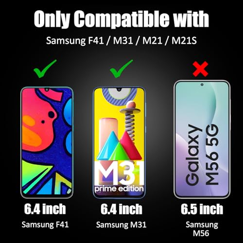Image of AIBEX Tempered Glass for Samsung F41 / Samsung M31 / Samsung M21 / Samsung M21S |9H Hardness|Anti-Glare & Anti-Fingerprint|Water Resistant|Edge-to-Edge Full Screen Protector|Bubble-Free