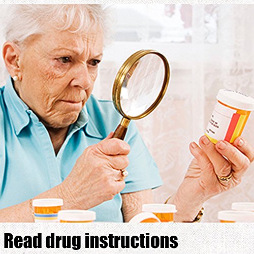 Magnifying Glass 6X + 8X Magnification Magnifier Handheld Magnifier For Science, Reading Book, Inspection.pack Of 2 (Gold) #TOP6