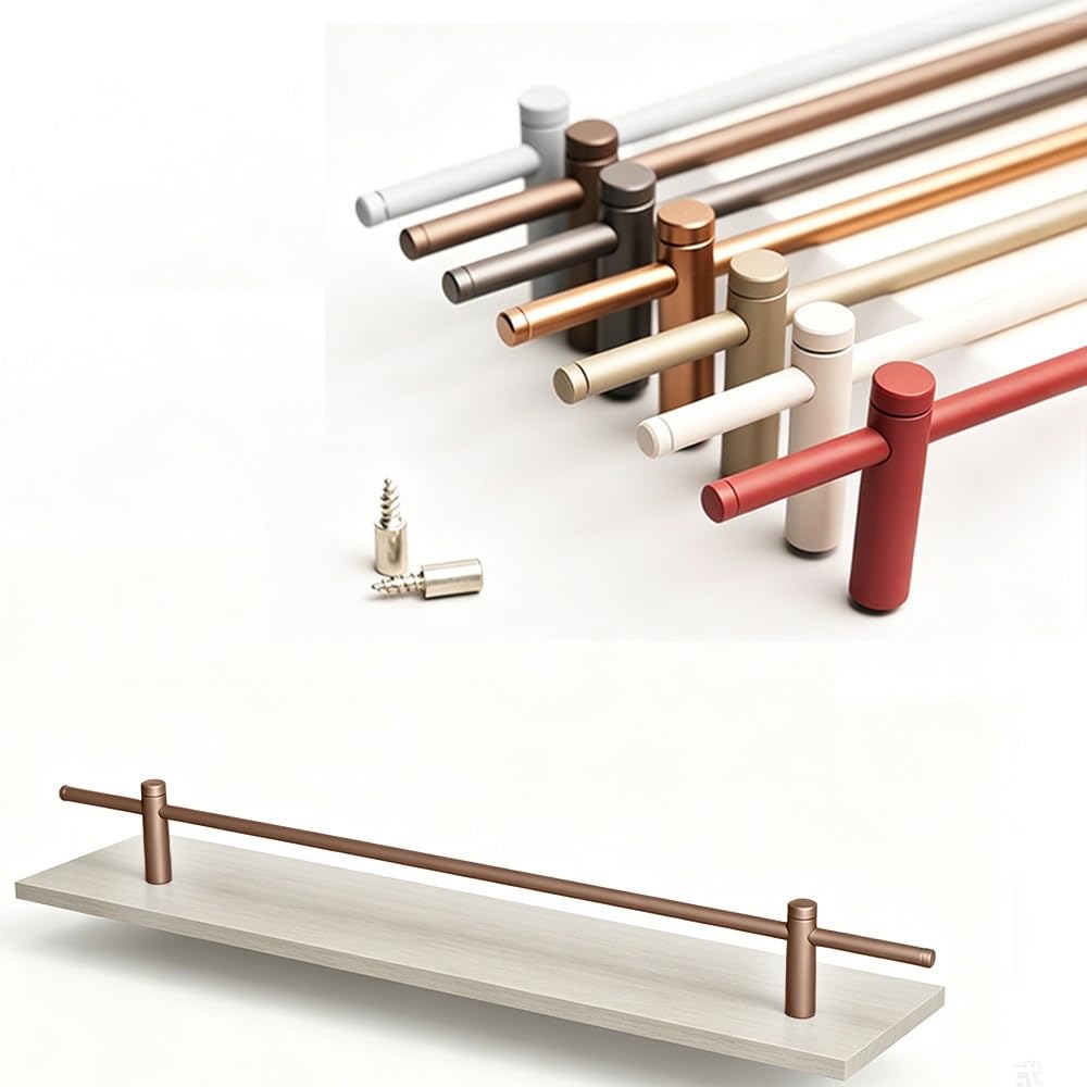 Tajmdgw Coffee Shelf Guard Rail Guardrail Bars Anti-Fall Shoe Rack Front Barrier Rod Metal Round Tube Railing Decorative Shelf Guard Fence For Bookcase Gallery(,90Cm(35.5"))