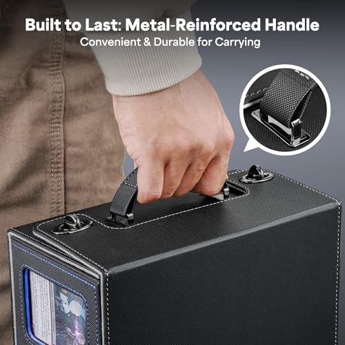 Image of Kabinka Commander Deck Box for MTG with Handle, Multi Deck Case with Large Dice Tray Fits 400+ Double-Sleeved Cards, 5 IN 1 TCG Card Storage Box with Commander Display, 35PT Card Holders (Colorful)