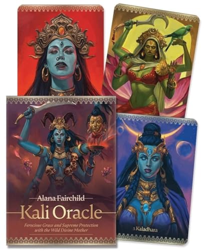 Image of DUNGRANI ENTERPRISE 44 Pieces Kali Oracle Tarot Cards Deck Game Wild Divine Mother Hindu Traditional Standard Tarot Deck Fortune Telling Game Divination Tools for Beginners
