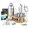 YISSVIC Cocktail Set 22 stuks, cocktailbar-accessoires. mix set roestvrij staal, cocktailshaker 750 ml, met houten…