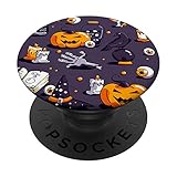 Halloween Raven Witch Pumpkin Eyes Candles Zombie Poisons PopSockets Grip and Stand for Phones and Tablets