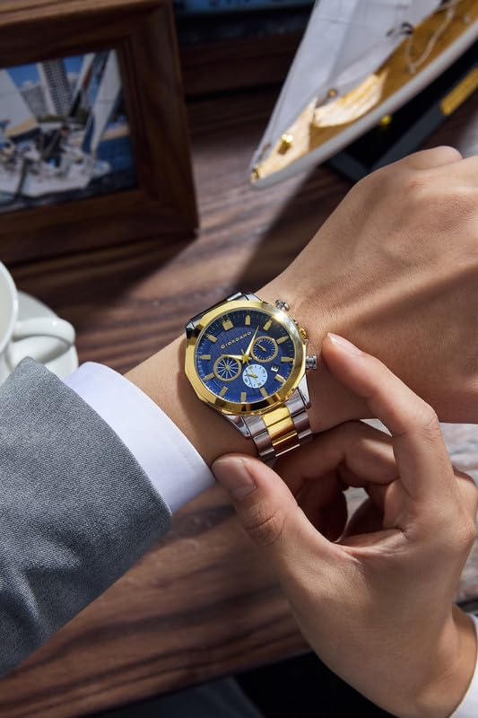 Image of Giordano Multi-Function Analog Watch for Men with Textured Dial, Classic Stainless Steel Strap and Date Function