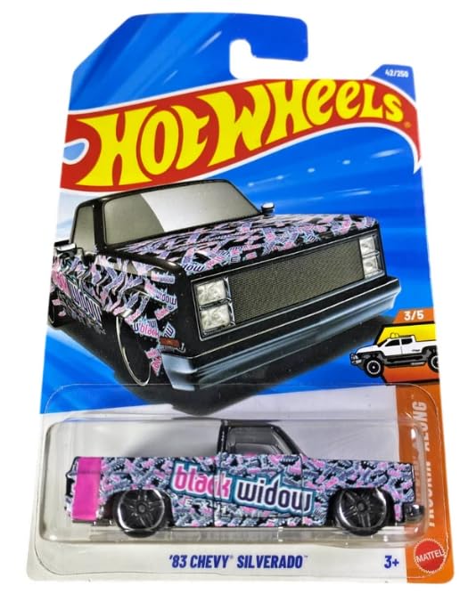 Hot Wheels '83 Chevy Silverado [Black Widow] Truckin' Along 3/5