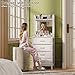 WODRAWER Tall Dresser for Bedroom, 4 Drawer Dresser & Chests of Drawers with Mirror & Open Shelves, Vertical Vanity Storage Cabinet for Small Space
