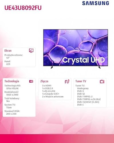 TV Samsung LED U8000F UE43U8092FU 43 4K Smart TV WiFi HDR10 - vue 10