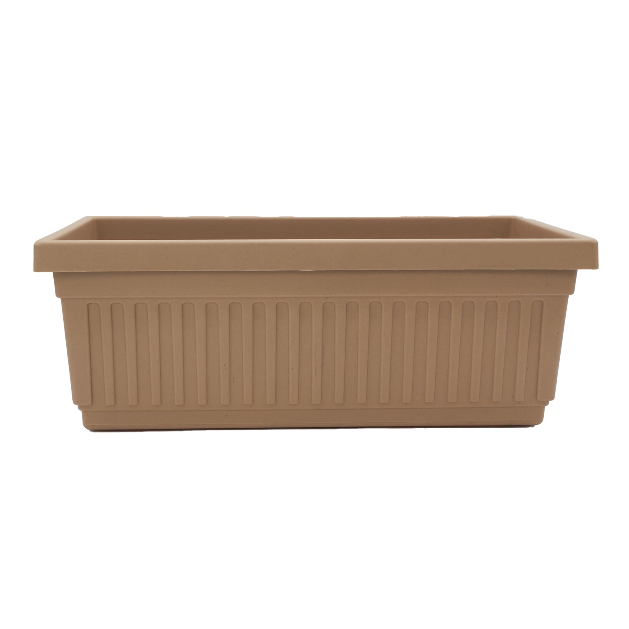 The HC Companies Venetian Window Planter Box w/Drain Plug - Long Planter Box for Windowsills, Balconies &amp; More - Plastic Rectangular Outdoor Planters for Herbs &amp; Flowers (18" Sandstone, Pack of 1)
