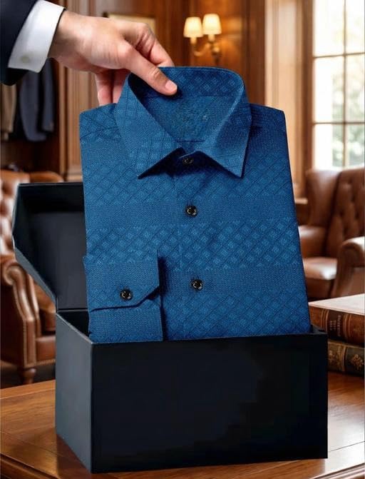 Image of TH BROTHER Men Casual Solid Collared Buttondown Shirt Comfortable Breathable Regular Fit Stylish Modern Daily Outfit