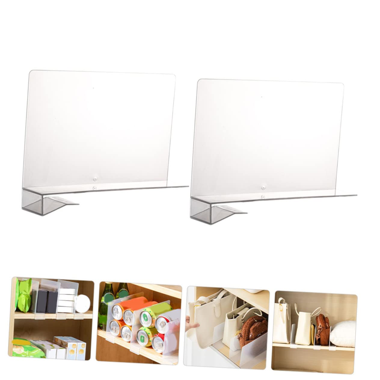 Ciieeo 2 Set di Separatori per Cassetti per Congelatore Armadio Vestiti Separatore Divisore Organizer Plastica Robusta 2 Pezzi*2