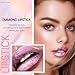HOSAILY Metallic Pink Frost Glitter Lipstick for Women, Long Lasting High Shine Diamond Creamy Nude Light Pink Lipstick Transfer Proof,Shimmer High Impact Full Coverage Non Stick Cup Lip Makeup#1