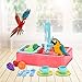 Baignoire mangeoire pour oiseaux - Perroquet Baignoire Automatique Piscine Robinet Cage À Oiseaux Salle De Bains Jouets