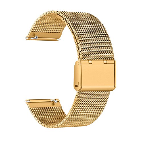 Preisvergleich Produktbild Rejoicing Edelstahl-Netz-Uhrenarmband, Zubehör, Uhrenarmband, Smart-Watch-Armband für Fitbit Versa Gold