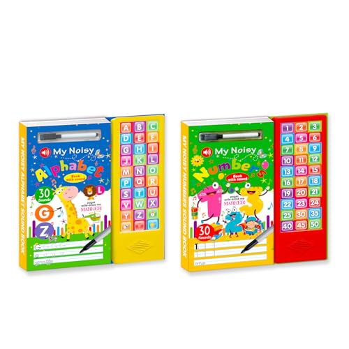 Image of ABCD & Numbers Musical Sound Book Combo Set | Interactive Alphabet & Counting Sound Board Books for Early Learning - Learn Numbers & Alphabet (Alphabet & Number)