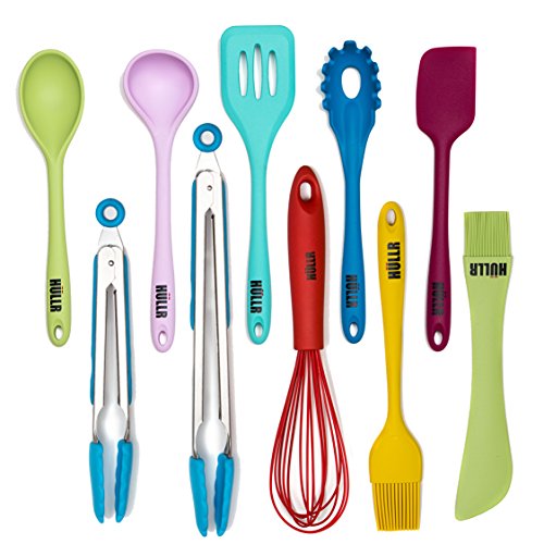 HULLR 10-Piece Silicone Kitchen Utensils Cooking Tool Set