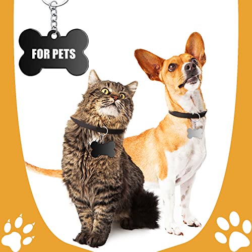 Hundemarke Knochen Hundemarken aus Aluminium 30Stk Erkennungsmarke Rohling 2,5 x 3,8cm Adressanhänger hund Wasserdicht mit Hundemarke Kette für DIY Hunde und Katzen Haustier-Erkennungsmarke