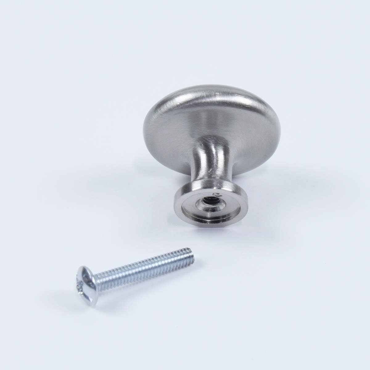 25 Pack Century Builders Choice Round Cabinet Knob, Kitchen Cabinet Knob, 1-1/4 Inch Diameter, Satin Nickel, 06031-15