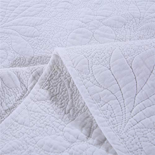 Couvre-lit patchwork matelassé 3 pièces grand lit bleu couverture coton