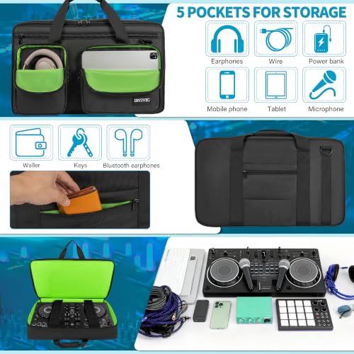 Image of IBVIVIC DJ Controller Case Bag Fits for DDJ-FLX4, DDJ SB3, DDJ SB2, DDJ 400, DDJ RB Padded DJ Travel Carrying Bag DJ Mixer Case