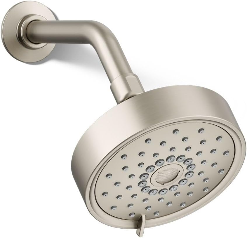 Purist 5.5" Vibrant Brushed Nickel Multifunction Showerhead with Three Sprays