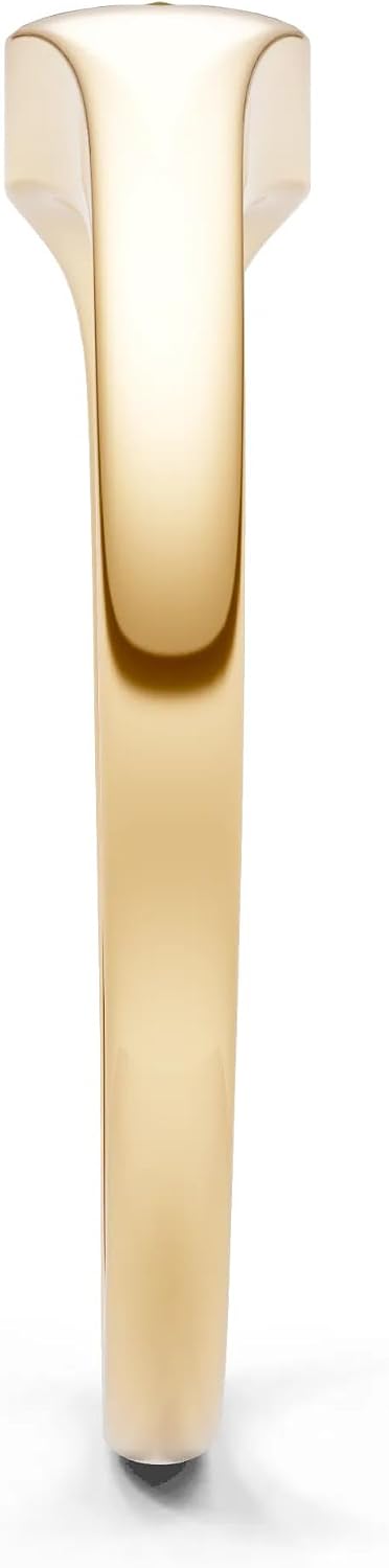 PEORA Pear Shape Cut Citrine Dome Band Available in Solid 10K, 14K or 18K Ring – White, Yellow or Rose Gold