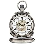 Charles-Hubert, Paris 3867-S Classic Collection Antiqued Finish Double Hunter Case Mechanical Pocket Watch