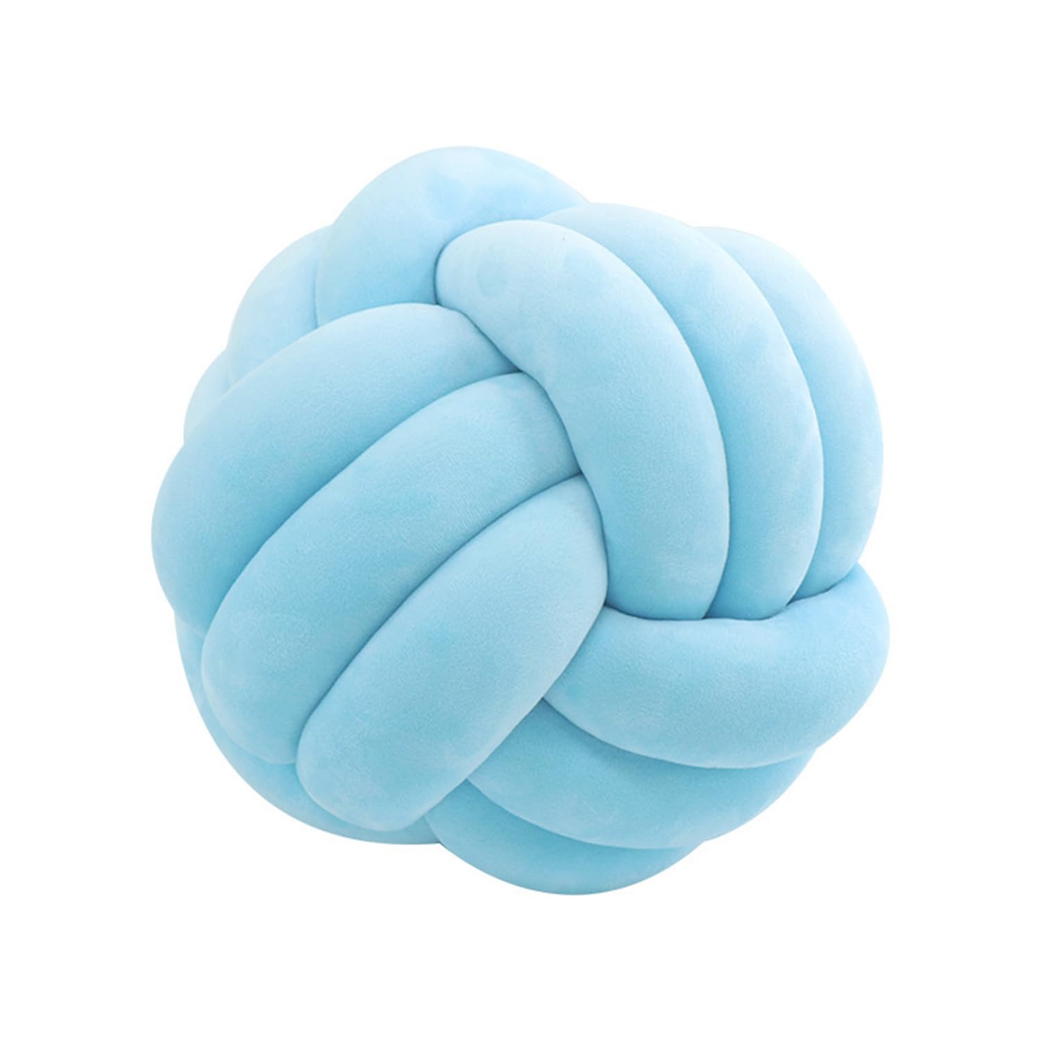 RZYW Knot Cushion, Hand Woven Knot Cushion, Plush Cushion, Soft Knotted Cushion, Knot Ball Cushion for Sofa, Bed, Decorative,small sky blue,35CM