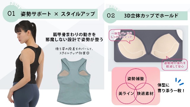 Amazon.co.jp: [DREI] 【美スタイル×快適感覚】 カップ付き タンク