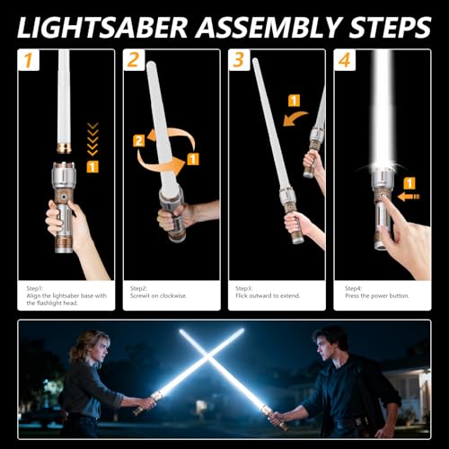 Image of SKYFIRE 2503 LED Rechargeable Flashlights with Lightsaber, 3000 High Lumens Waterproof Zoomable Powerful Bright Flash Light for Home, Outdoor, Flash Saber Fans and Night Adventures with Ignition Lens