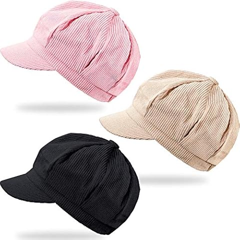 3 Pieces Women Newsboy Cap Winter Beret Cap Cover