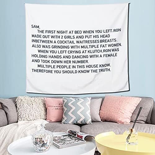 SPIKHUI Funny Boutique Tapestry Jersey Shore Letter To Sammi Wall Hanging Tapestry Home Decorations for Living Room Bedroom Dorm Party Decore (59.1 x 51.2 inches)