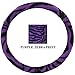 Purple Zebra with Black Stripes Animal Print Safari Wild Series Car Truck SUV Elastic Scrunchie Steering Wheel Cover