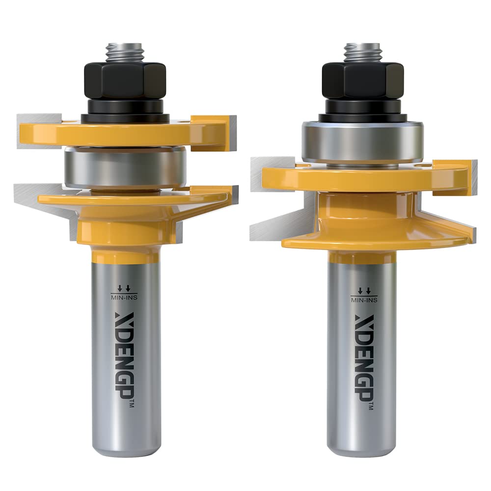 Snapklik.com : XDENGP 2PCS Bevel Style Rail And Stile Router Bits Set 1 ...
