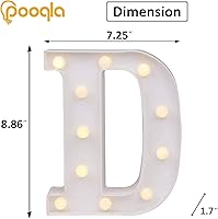 Vista 149 de Pooqla Letrero de Luces LED de Marquesina con Letras, Letra del Alfabeto Iluminada para Decoración del Hogar, Fiesta, Boda R